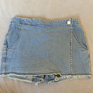 Blue dark and light striped skort